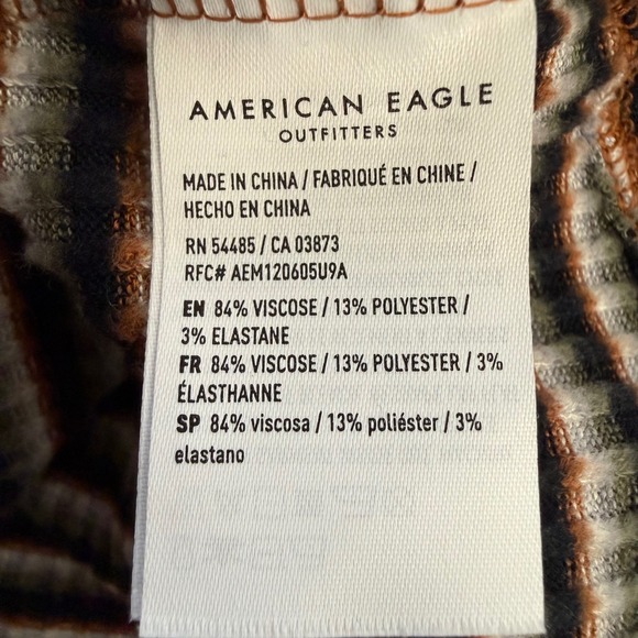 American Eagle‎ Outfitters Striped Ribbed Henley Long Sleeve Dress XL New - Picture 6 of 6